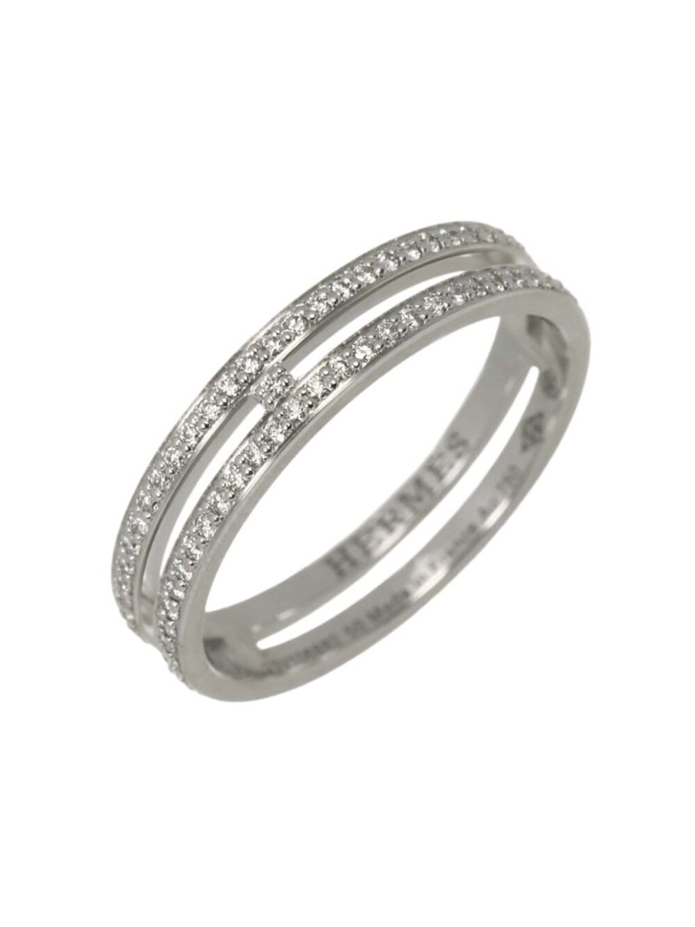 Hermes Ariane PM 50 Ring Full Diamond 18k White Gold 750 Alianne